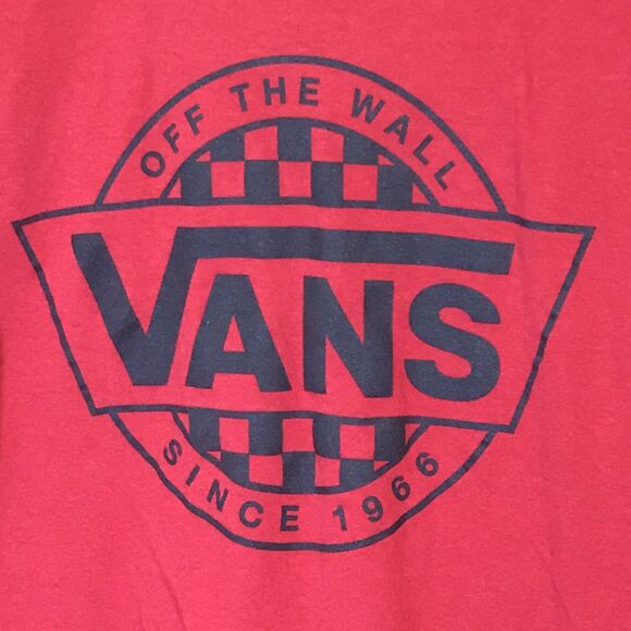 Vans Off The Wall Logo Classic Fit T-Shirt Men's S Red Dbl. Hit Surf Skate Tee - Picture 8 of 8
